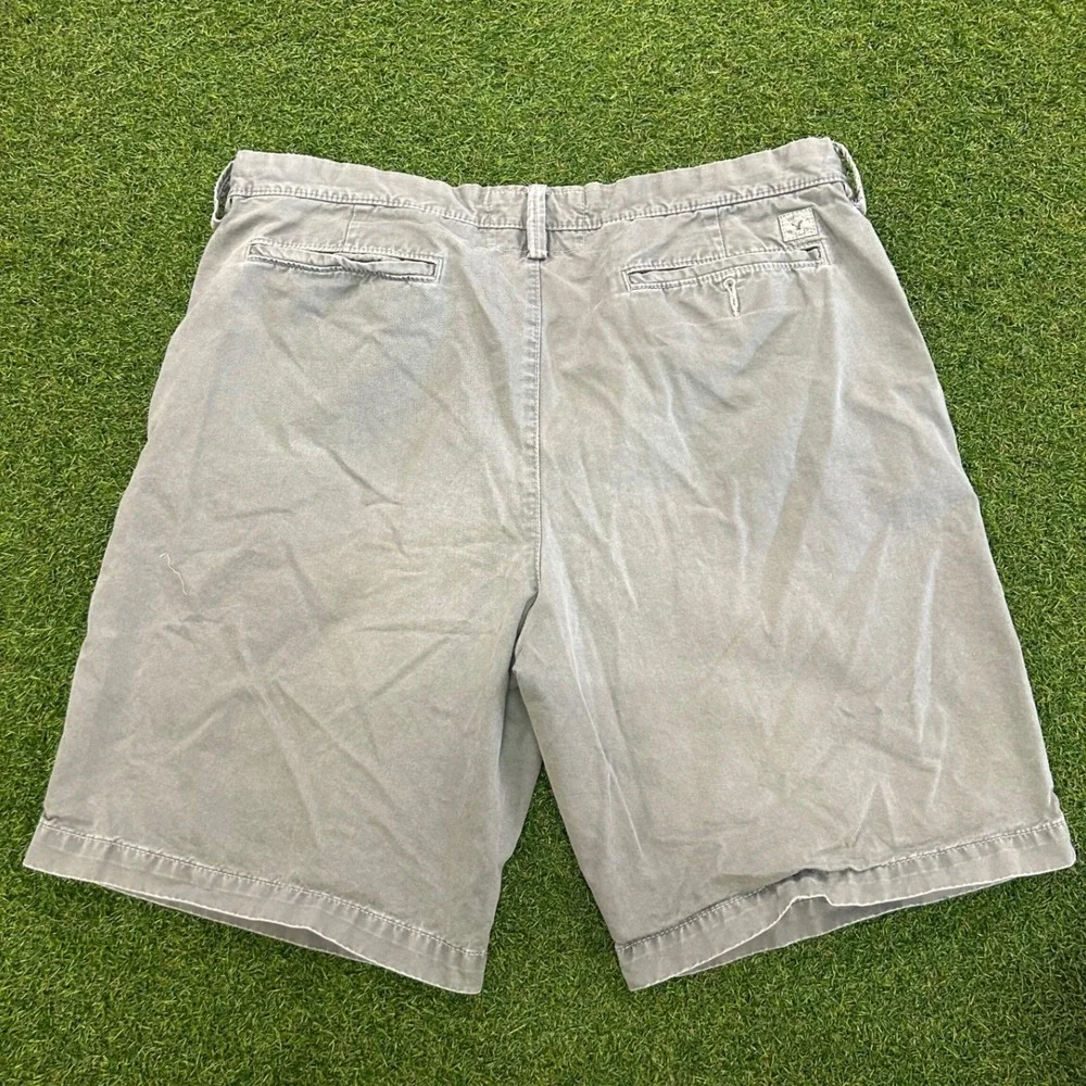 American Eagle Outfitters Mens Gray Prep Fit Cotton Twill Chino Shorts Size 36